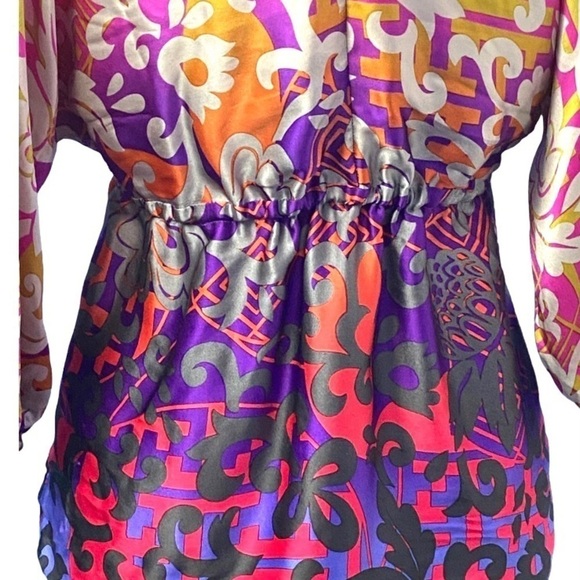 Alice & Trixie 100% Silk 70's Statement Piece Disco Blouse Empire Waist - Picture 7 of 9